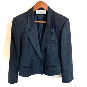 Vintage 100% Wool Charcoal Gray Blazer